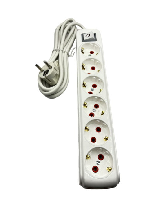 Cablu prelungitor sase prize, 3 m lungime cu buton