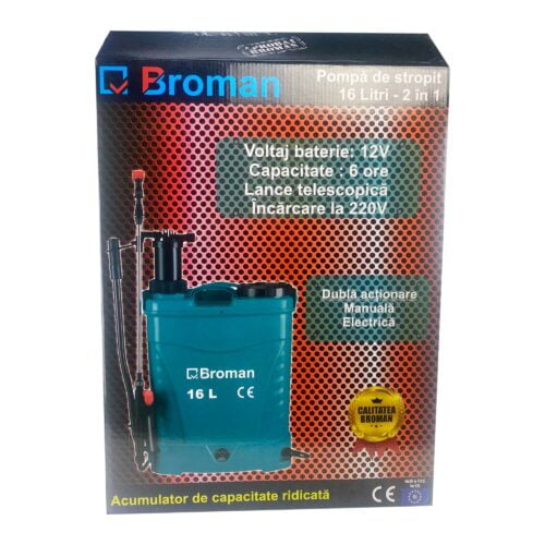 Pompa de stropit electrica 2in1, Broman, 16 L