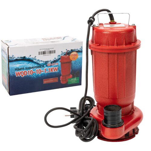 Pompa apă murdară COBI SMART - WQD - 10 cu flotor, 1.1KW, 10m3/h, 2 toli, submersibil + Furtun pompier 20m cu capete