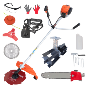 Pachet motocoasa Pandora T5600, Motor 4 timpi, 7,5HP 62CC, 9000rpm, 5.6 kW, Kit de instalare si 8 accesorii, include cap tip prasitoare si drujba - COBI SMART®