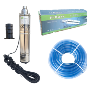 Pachet complet pompa de apa submersibila, tip tun, 1.1 KW, 3.6 mc/h, include furtun 1'' 20 m - COBI SMART®