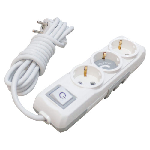 Cablu prelungitor 3 m, 3 prize, cu buton on/off - COBI SMART®