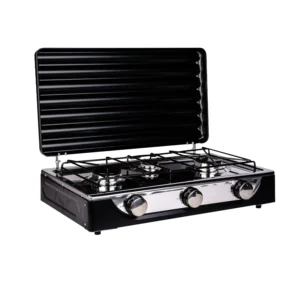 Aragaz 3 ochiuri, 900 W, 1600 W, 2300 W, 62x36x11 cm, alimentare butelie, negru - COBI SMART®