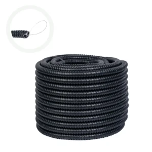 Tub copex flexibil, diametru 26 mm, 25 m, metalic cu fir de tragere si invelis PVC, negru - COBI SMART®