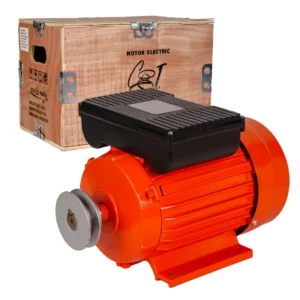 Motor electric monofazat, 3 kW, 3000 rpm, bobinaj cupru 100%, carcasa fonta, protectie suprasarcina, fulie 77 mm, cutie lemn inclusa - COBI SMART®