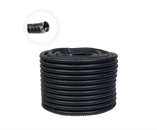 Tub copex flexibil, diametru 18 mm, 50 m, metalic cu invelis PVC, negru - COBI SMART®
