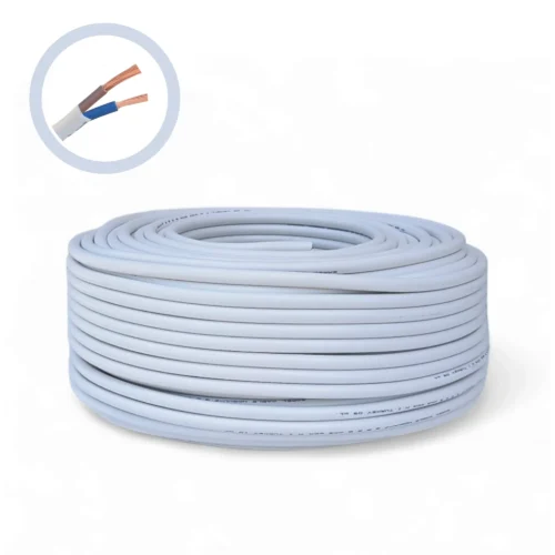 Cablu electric 2x6 mm², 100 m, alb, MYYM / H05VV-F - COBI SMART®