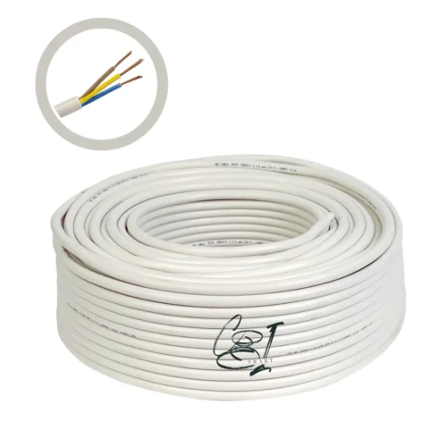 Cablu electric din cupru 3x1.5 mm², 100 m, flexibil, MYYM, izolație PVC, tensiune 300/500V - COBI SMART®