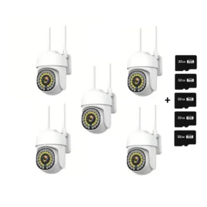 Set 5 camere de supraveghere Jortan, JT-8161QJ, Full Color, Smart & Wifi, include 5 carduri de memorie micro SD 32 GB - COBI SMART®