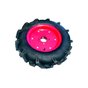 Roata pneumatica 600-12, cu janta metalica, compatibila motocultor, negru si rosu, profil agricol - COBI SMART®