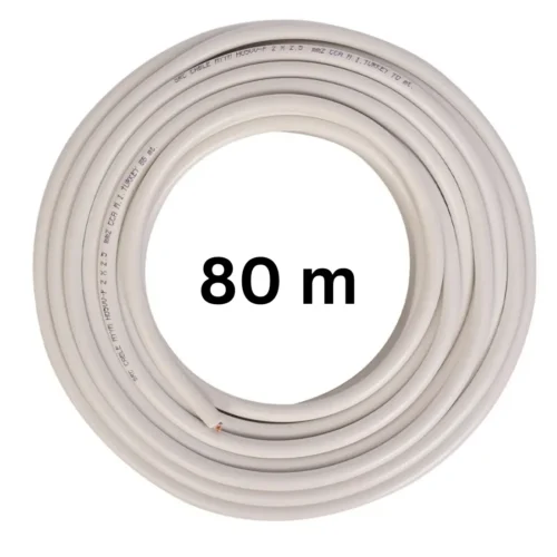 Cablu electric Premium 4x4 mm², 80 m, alb, MYYM - CCA / H05VV-F, tensiune 300/500V - COBI SMART® - Stoc limitat