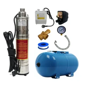 Kit hidrofor, 50 L, pompa submersibila QGD3-120, 1.1 KW, 120 m, 3 m³/h, fara plutitor, include manometru, racord flexibil, racord conector, presostat, panou tablou - COBI SMART®
