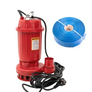 Pachet  pompa submersibila apa murdara WQD10, 1.1 KW, 1.5 CP, 2850 rpm, 250 l/min, include furtun pompier PVC 2 toli, 50 m - COBI SMART®