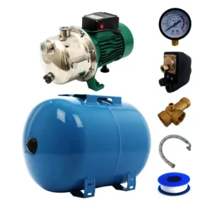 Kit hidrofor, 50 L inox, pompa JET100SS, 1500W, 55 l/min, refulare 45 m, aspiratie 9 m, include manometru, racord flexibil, racord conector, presostat, panou tablou - COBI SMART®