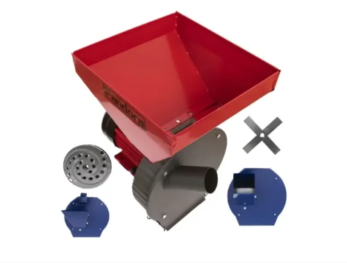 Set moara electrica cereale 4 in 1, 3.9 kW, 3200 rpm, 250 kg/h, cuva mare, adaptor fructe, legume si furaje, 20 ciocanele, 4 site - COBI SMART®