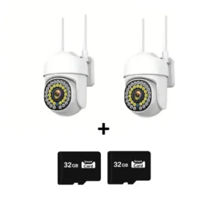 Set 2 camere de supraveghere 8161QJ, Wifi IP, rotatie 355 Grade, include 2 carduri de memorie 32 GB - COBI SMART®