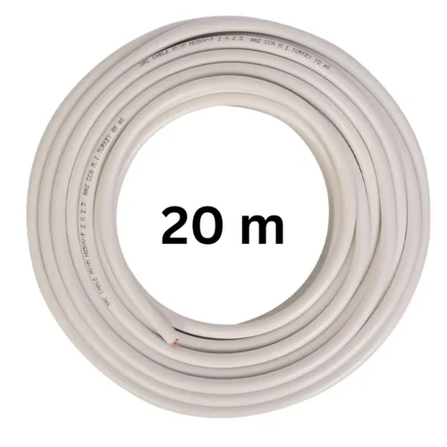 Cablu electric 5x6 mm², 20 m, alb, MYYM / H05VV-F - COBI SMART® - Stoc limitat