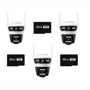 Set 3 camere de supraveghere Dubla Jortan 4, Viziune Panoramica 180°, WiFi LAN, include 3 carduri de memorie 32 GB - COBI SMART®