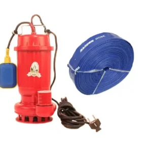 Pachet pompa de apa murdara cu flotor Micul Fermier, 1100W, include furtun 2 toli, 50 m - COBI SMART®