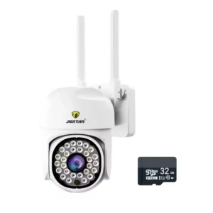 Set camera de supraveghere WiFi Jortan JTZ-8161QJ 2MP, Full HD, alarma, senzor de miscare, vedere de noapte, aplicatie Yoosee, Alb, include 32 GB - COBI SMART®