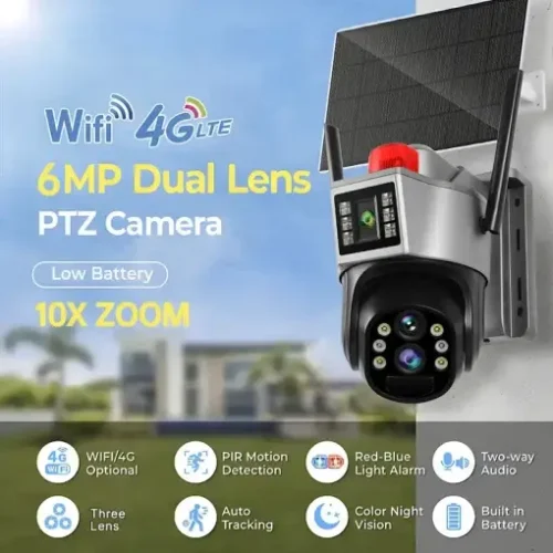 Camera de supraveghere solara, 2K Ultra HD ZY-TS30-Z10X-4G, 4G, Viziune Nocturna Color, Detecție Mișcare, Audio, Avertizare Luminoasă - COBI SMART® - imagine 2