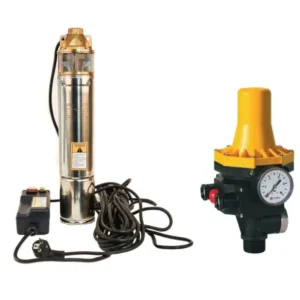 Set pompa de apa submersibila 4SKM/100, 0.75 kW, 60 m inaltime refulare, 30 m adancime aspiratie, 3000 l/h, racord 1", bobinaj cupru, include prescontrol automat- COBI SMART®