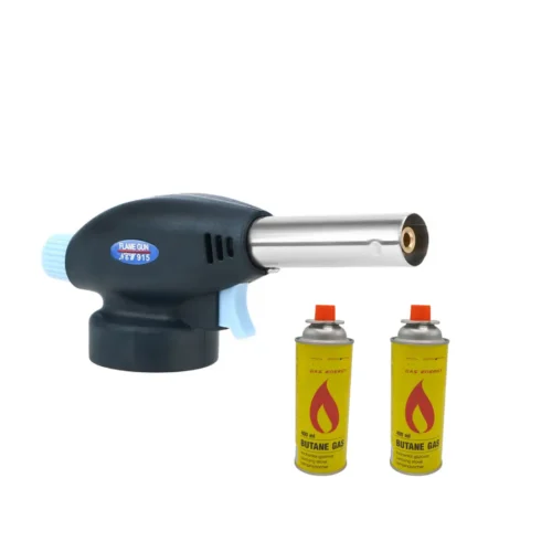 Arzator pe gaz HandyTools, aprindere piezoelectrica, reglaj flacara pana la 1300°C, compatibil cartuse TS-700, montare TWIST, include 2 butelii gaz 400 g - COBI SMART®