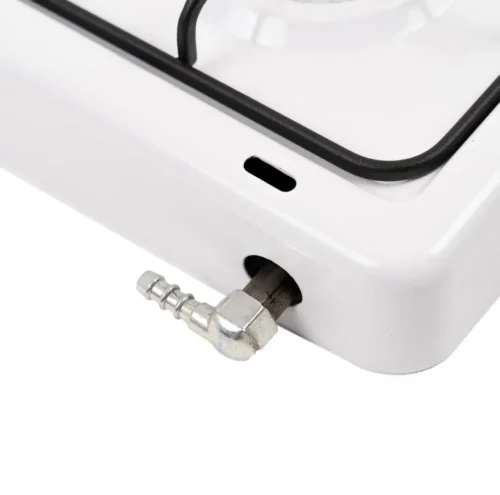 Pachet complet aragaz alb plita cu 4 ochiuri, 4.1 kW, alimentare la butelie, furtun gaz 2 m portocaliu, ceas albastru butelie rusesc, 2 coliere - COBI SMART® - imagine 3
