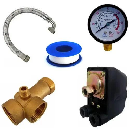 Kit hidrofor, 50 L, pompa submersibila inox 4SKM-100, 0.75 kW, 70 m, 2.7 m3/h, include manometru, racord flexibil 60 cm, racord conector 5 cai, presostat - COBI SMART® - imagine 3