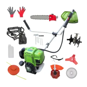 Pachet motocoasa Fermax T5600, Motor 4 timpi, 7,5HP 62CC, 9000rpm, 5.6 kW, Kit de instalare si 8 accesorii incluse, include cap tip drujba si cultivator - COBI SMART®