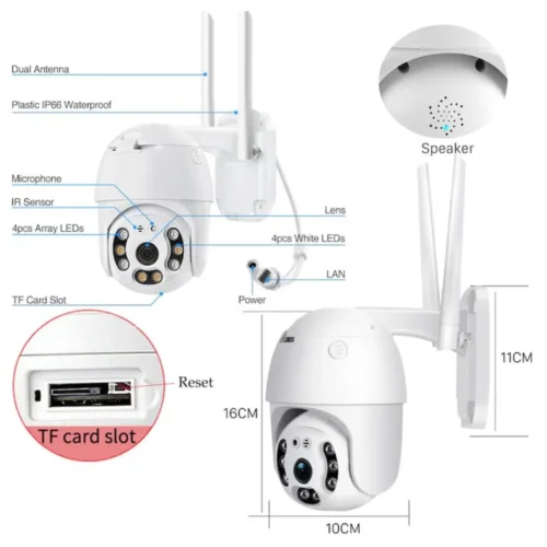 Set 5 camere de supraveghere Wi-Fi IP JT-8160, rotatie 355°, Full HD 2MP - COBI SMART® - imagine 3
