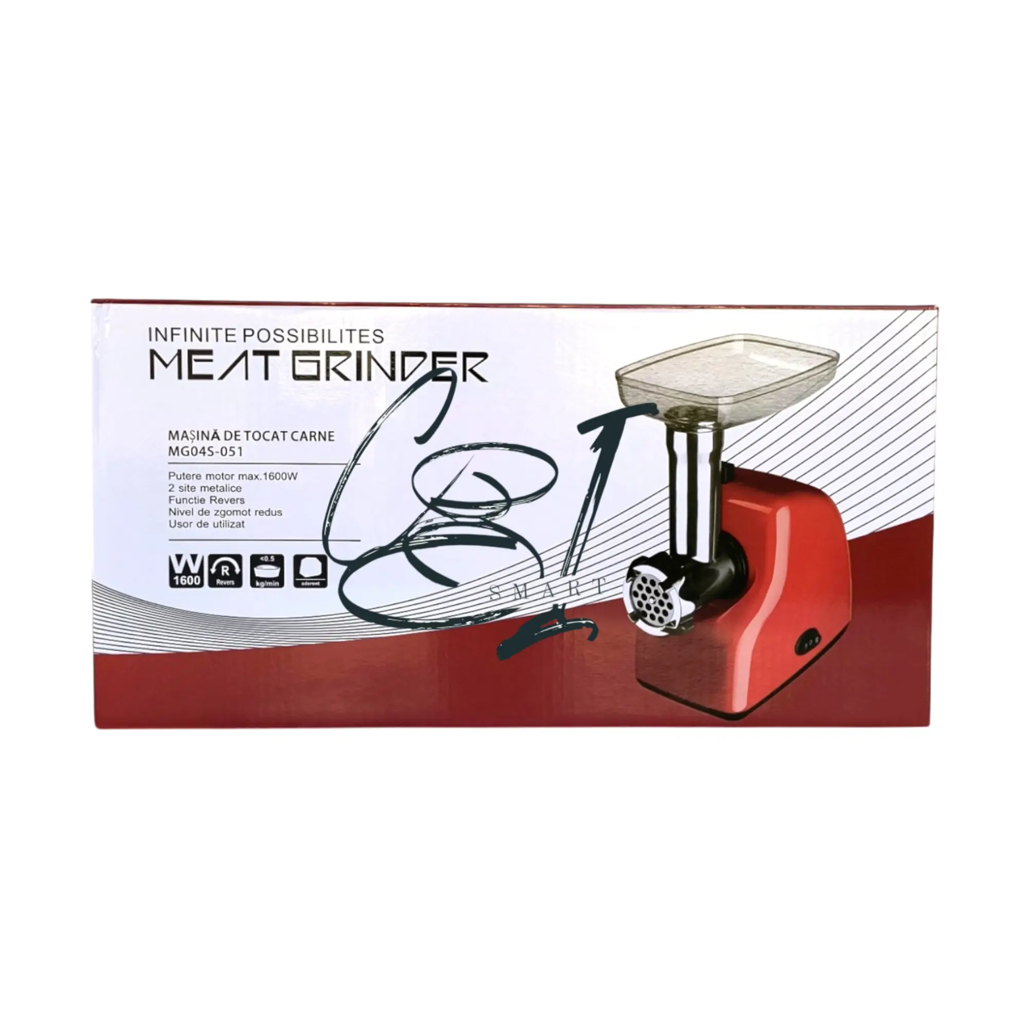 Masina de tocat carne MG04S-051, 1600 W, 3 site, carnati, chiftele, functia revers, motor cupru - COBI SMART® Masina de tocat carne MG04S-051, 1600 W, 3 site, carnati, chiftele, functia revers, motor cupru - COBI SMART® - imagine 2