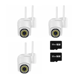 Set 3 camere de supraveghere JORTAN J-8170, Exterior, WiFi, Night Vision, include 2 carduri de memorie 32 GB - COBI SMART®