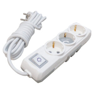 Cablu prelungitor 2 m, 3 prize, cu buton on/off - COBI SMART®
