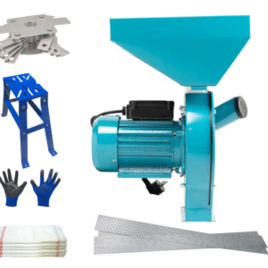 Set moara electrica cereale 2 in 1, 4.2 kW, 3200 rpm, 300 kg/h, suport universal, 20 ciocanele, 4 saci, 4 site, manusi - COBI SMART®