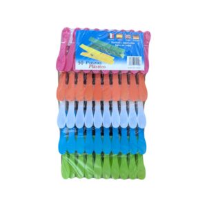 Set 50 carlige pentru uscat haine, 8 x 2 cm, plastic colorat - COBI SMART®
