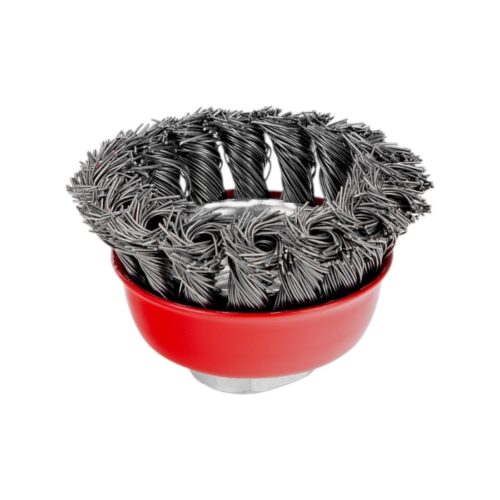 Perie pentru polizor unghiular, 65 mm, M14, tip cupa, sarma rasucita din otel - COBI SMART® - imagine 4