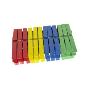 Set 24 carlige pentru uscat haine, 8x2 cm, plastic colorat - COBI SMART®