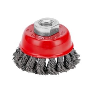 Perie pentru polizor unghiular, 65 mm, M14, tip cupa, sarma rasucita din otel - COBI SMART®