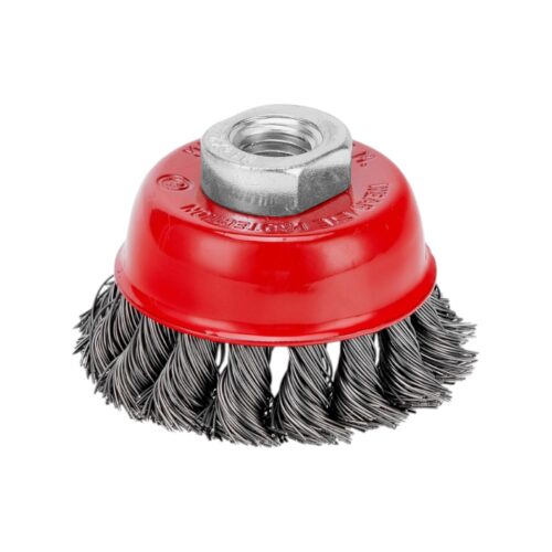 Perie pentru polizor unghiular, 65 mm, M14, tip cupa, sarma rasucita din otel - COBI SMART®