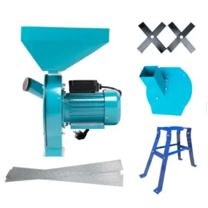 Set moara electrica cereale 3 in 1, 4.2 kW, 3200 rpm, 300 kg/h, adaptor furaje, suport universal, 20 ciocanele, 4 saci, 4 site, manusi - COBI SMART®