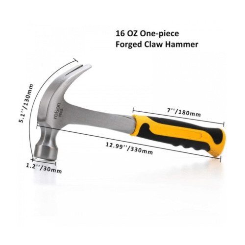 Ciocan dulgherie cu gheare, coada otel tubular anti-alunecare, 450 g, 33 cm - COBI SMART® - imagine 2