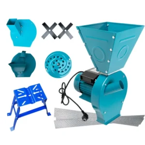 Set moara electrica cereale 4 in 1, 4.5 kW, 3200 rpm, 300 kg/h, adaptor fructe, legume si furaje, suport universal, 20 ciocanele, 4 site, 4 saci, manusi - COBI SMART®