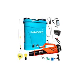 Lichidare de stoc - Pachet pompa de stropit electrica Pandora, 12 L, acumulator, regulator presiune, include atomizor electric 80 W, tija extensibila din inox, 3 m - COBI SMART®
