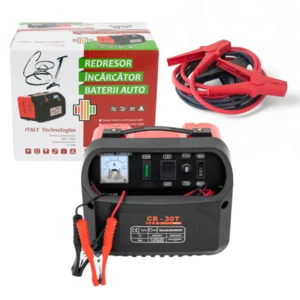 Pachet redresor auto CB-30, 12-24V, 30-250Ah, include cabluri pornire 2.5 m x 10 mm, 200A varf - COBI SMART®