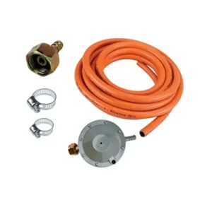 Pachet complet pentru pirostrie, ceas butelie, furtun gaz 4 m portocaliu, piulita butelie gaz filet stanga, 2 coliere - COBI SMART®