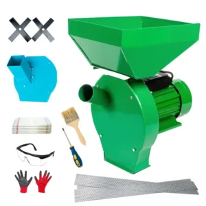 Set moara electrica cereale 3 in 1, 3.9 kW, 300 kg/h, suport inclus, bobinaj cupru, pentru furaje si uruiala, 4 site, 3 saci, manusi, ochelari, surubelnita, perie - COBI SMART®