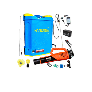 Pachet pompa de stropit electrica Pandora, 16 L, regulator presiune, acumulator 8 Ah, include lance extensibila 3 m, atomizor 80 W - COBI SMART®