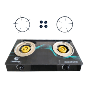 Aragaz portabil 2 ochiuri, sticla termorezistenta, aprindere piezo-electric - COBI SMART®