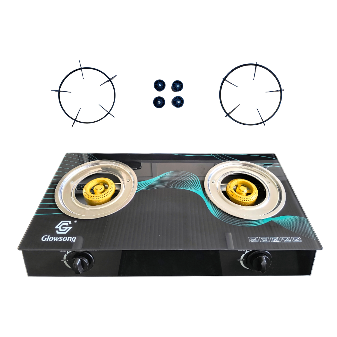 Aragaz portabil 2 ochiuri, sticla termorezistenta, aprindere piezo-electric - COBI SMART® Aragaz portabil 2 ochiuri, sticla termorezistenta, aprindere piezo-electric - COBI SMART®